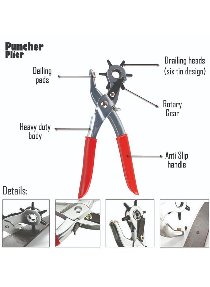 Metal 9" Multifunction Punch Plier - Precision Belt Hole Maker & Repair Tool  - Image 5