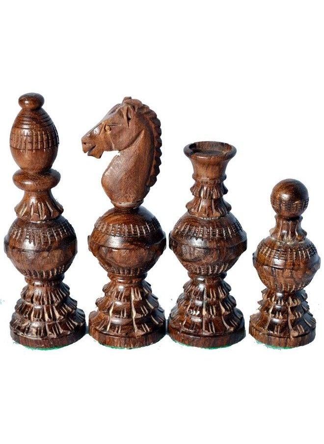ChessBazar مجموعة شطرنج بتصميم كروي بحجم 5 بوصات، مكونة من 32 قطعة شطرنج خشبية مرجحة مصنوعة يدويًا  - Image 3