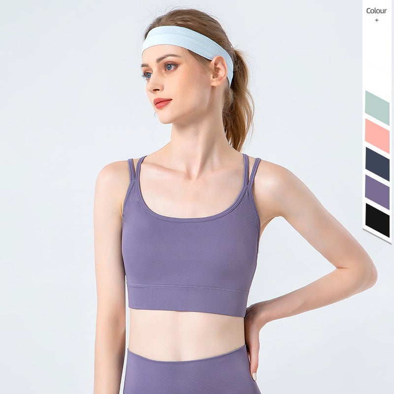 2026 Autumn/Winter New Cross-Back Sports Bra Tight-Fitting Women'S Medium-Intensity Yoga Fitness Thin Strap Bra - Image 4