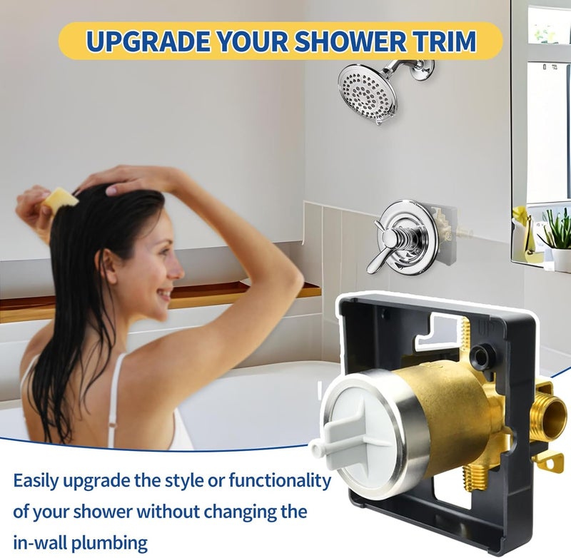 Ahenbal R10000-UNBX Shower Valve Body for Delta MultiChoice Universal Tub and Shower Trim Kits, Fits 13, 14, 17, and 17T Series Single-Function or Dual-Function Trim, Rough-In Valve (No Stops) - Image 3