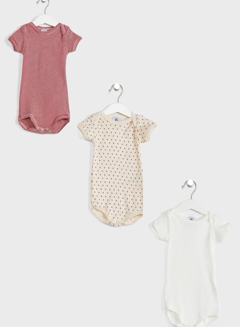 Petit Bateau Infant 3 Pack Assorted Bodysuit