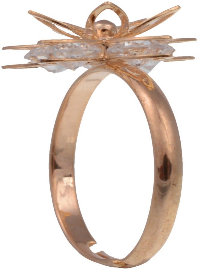 High Trendz Gold Plated Cz Diamond Adjustable Ring for Girls - Image 2