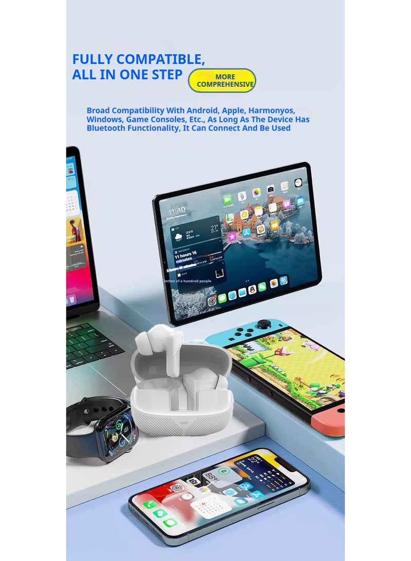 سماعات أذن لاسلكية حقيقية، سماعات أذن بلوتوث 5.3، 4 ميكروفونات ENC للمكالمات الواضحة، سماعات رأس بلوتوث، IPX5 مقاومة للماء، سماعات خفيفة الوزن. - Image 5