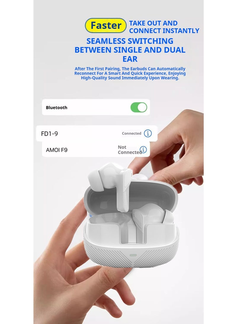 سماعات أذن لاسلكية حقيقية، سماعات أذن بلوتوث 5.3، 4 ميكروفونات ENC للمكالمات الواضحة، سماعات رأس بلوتوث، IPX5 مقاومة للماء، سماعات خفيفة الوزن. - Image 2