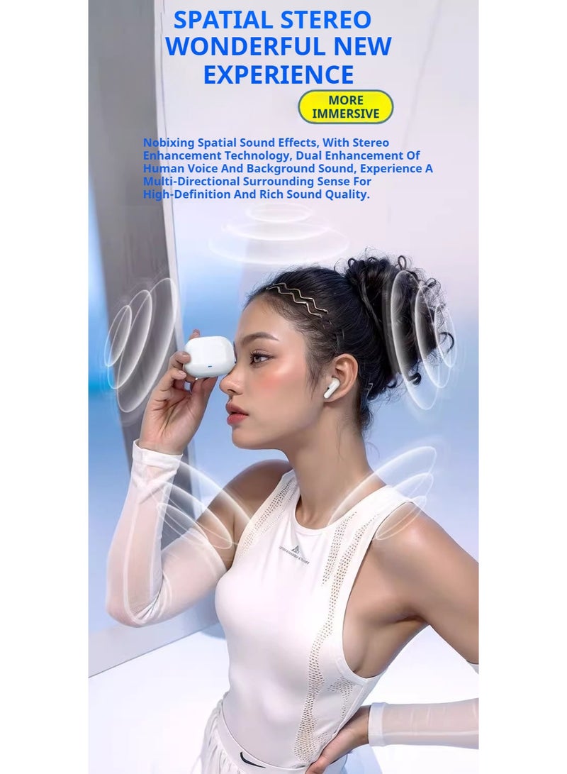 سماعات أذن لاسلكية حقيقية، سماعات أذن بلوتوث 5.3، 4 ميكروفونات ENC للمكالمات الواضحة، سماعات رأس بلوتوث، IPX5 مقاومة للماء، سماعات خفيفة الوزن. - Image 4
