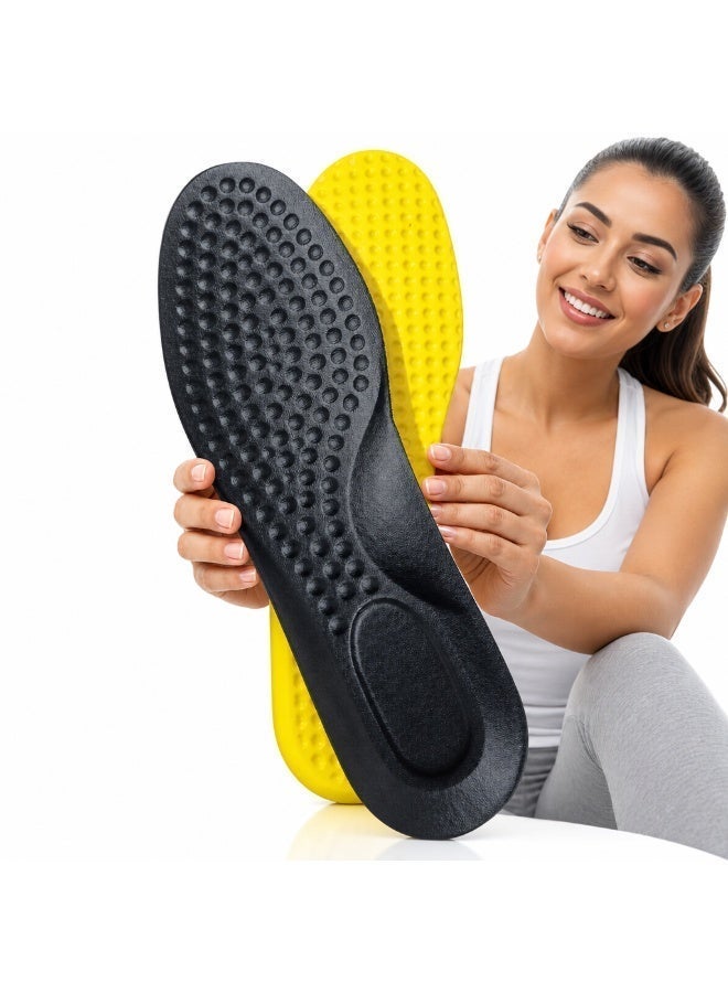 Athletic shoe insoles with foot support for comfortable walking and running, reducing fatigue, shock absorption, orthopedic insoles suitable for sneakers and all men's and women's shoes. - Image 1