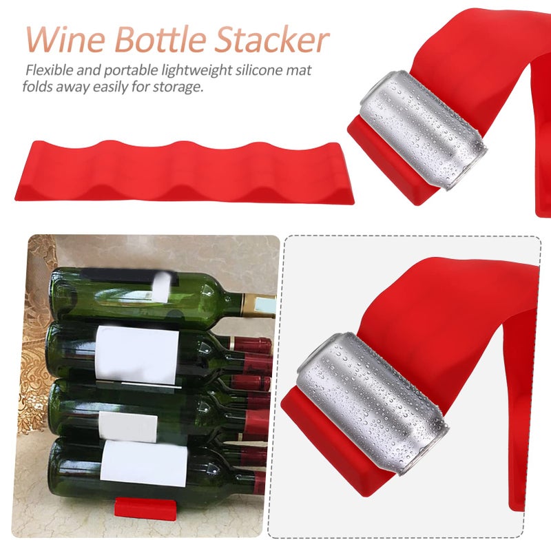STOBAZA Creative Red Wine Holder Silicone Wine Bottle Organizer Stacking Rack Folding Design Suitable for Bar Hotel - Image 5