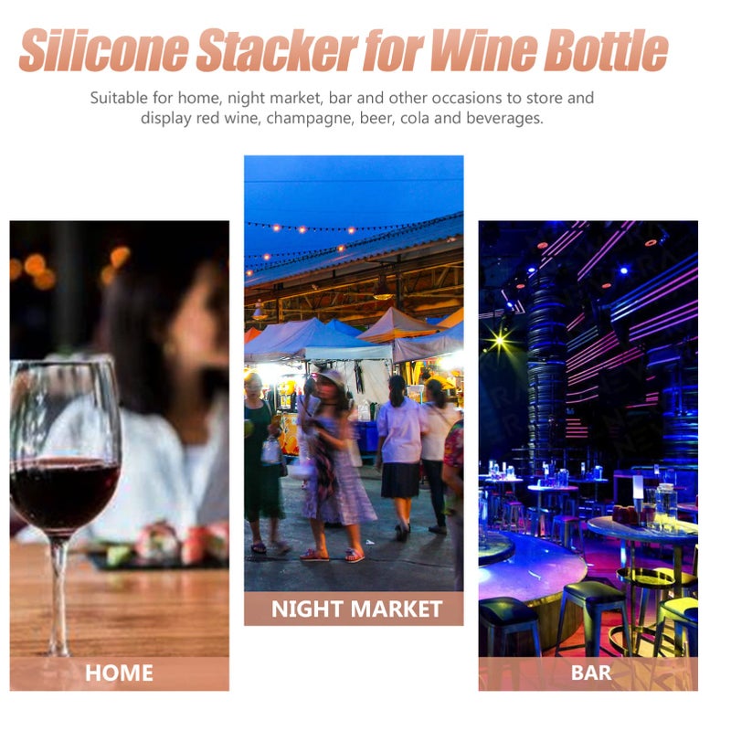 STOBAZA Creative Red Wine Holder Silicone Wine Bottle Organizer Stacking Rack Folding Design Suitable for Bar Hotel - Image 2