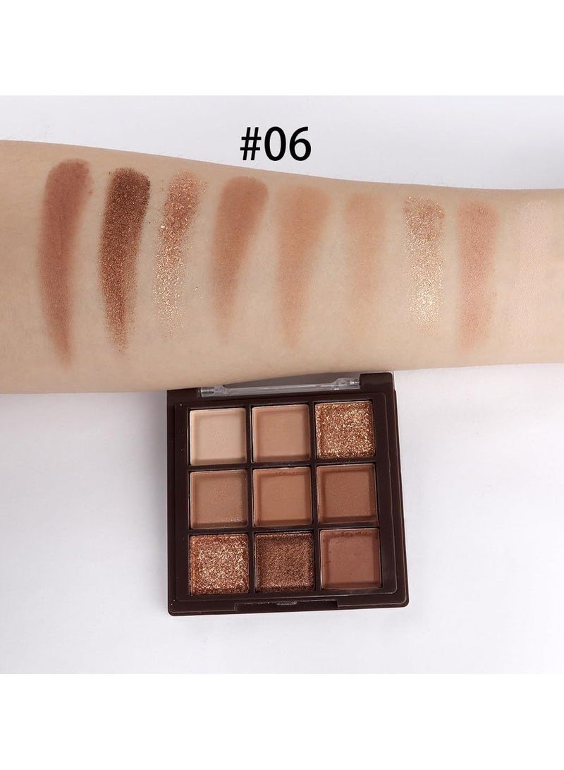 dikalu لوحة ظلال عيون نود بـ 9 ألوان، ظل عيون كريمي مات بني برونزي، لوحة ظلال عيون طبيعية محايدة عالية الصبغة، تدوم طويلاً ومقاومة للماء وسهلة الدمج - Image 3