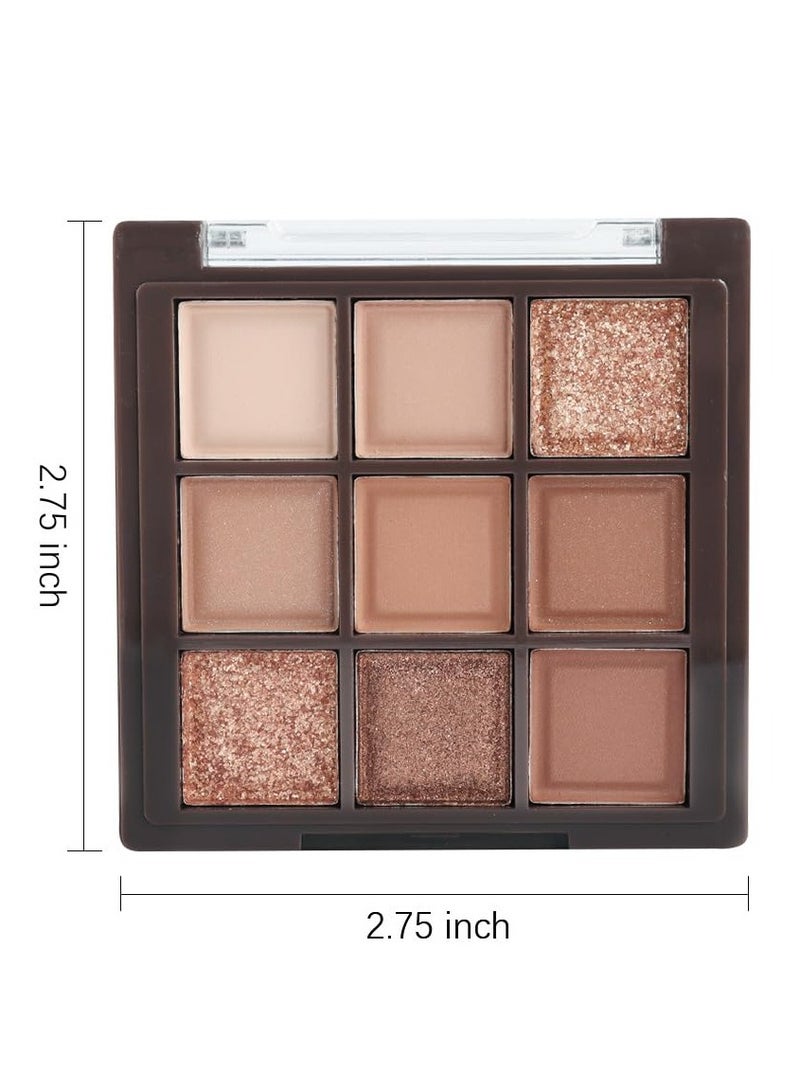 dikalu لوحة ظلال عيون نود بـ 9 ألوان، ظل عيون كريمي مات بني برونزي، لوحة ظلال عيون طبيعية محايدة عالية الصبغة، تدوم طويلاً ومقاومة للماء وسهلة الدمج - Image 4