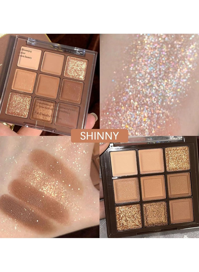 dikalu لوحة ظلال عيون نود بـ 9 ألوان، ظل عيون كريمي مات بني برونزي، لوحة ظلال عيون طبيعية محايدة عالية الصبغة، تدوم طويلاً ومقاومة للماء وسهلة الدمج - Image 5
