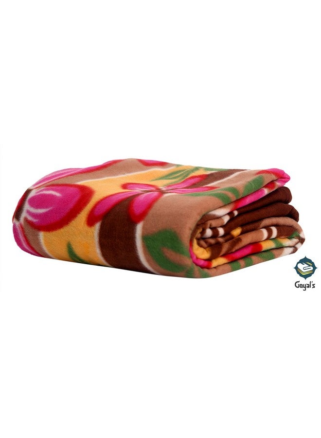 Goyal's Floral Print Warm Fleece Double Bed Blankets/Comforters/Dohar 250 TC, 88x88 Inches (Pack of 5) - Image 3