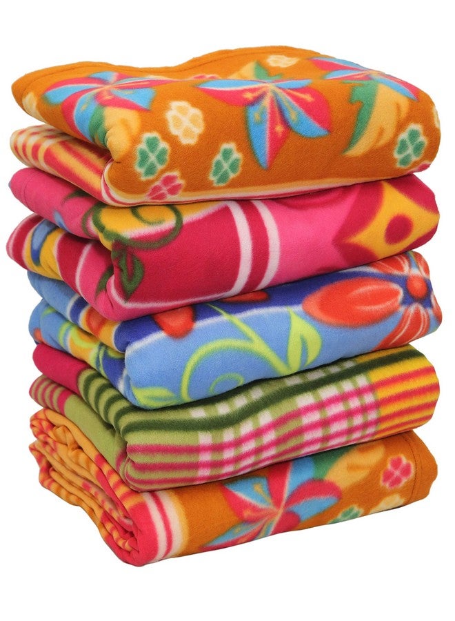 Goyal's Floral Print Warm Fleece Double Bed Blankets/Comforters/Dohar 250 TC, 88x88 Inches (Pack of 5) - Image 1