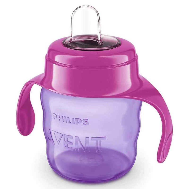 AVENT Philips Silicone Classic Spout Cup with Handle | Pink/Purple | 200ml (SCF551/03) - Image 3