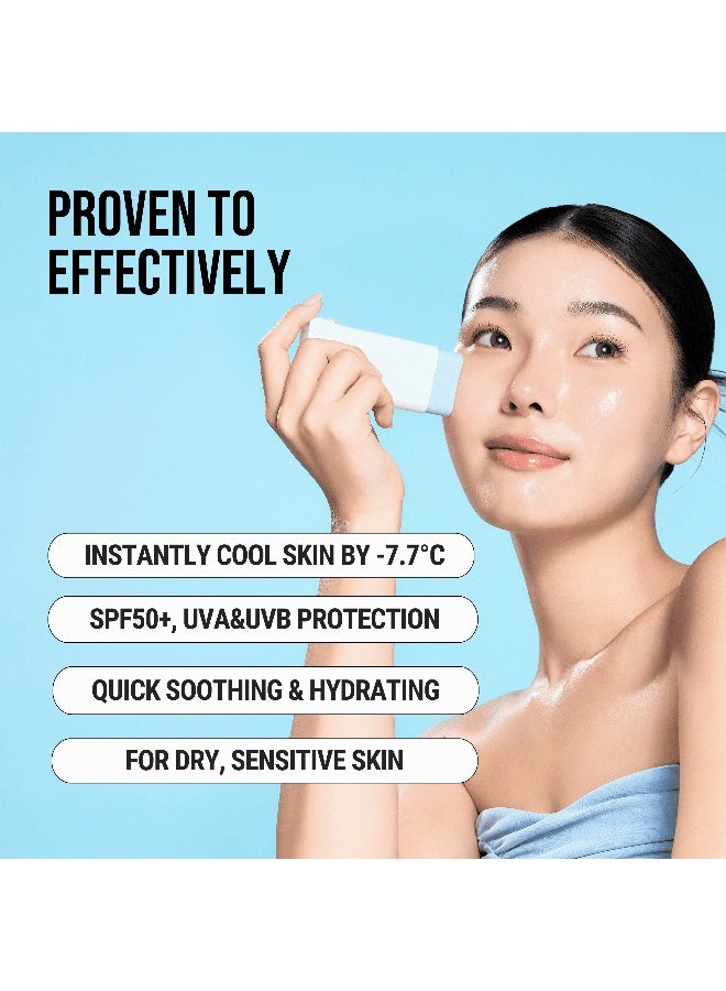 JUMISO Waterfull Hyaluronic Acid Cooling Sunstick SPF 50+ PA++++ Lightweight No White Cast Korean 18g - Image 3