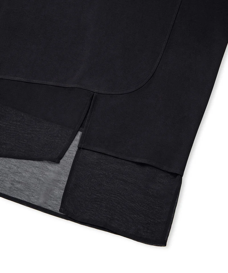 Ipekyol  Oversized Chiffon Trim Asymmetric T-Shirt for Women | Best Price UAE