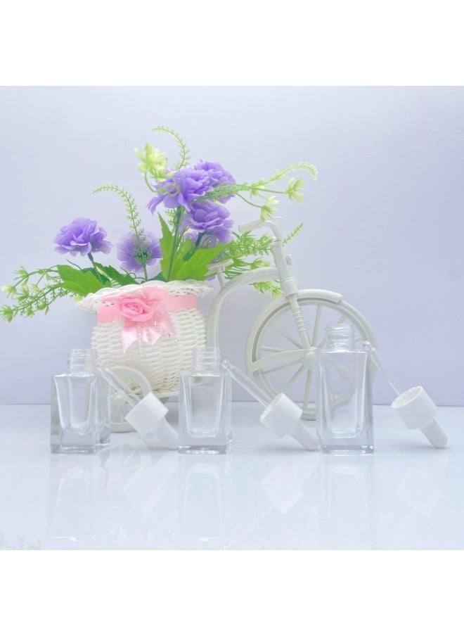 Generic - 5ml Tetragonal Essential Oil Bottle 10ml Square Essential Oil Bottle 15ml Sub-bottle 20ml Emulsion 30ml Foundation Liquid Bottle-Colour:Transparent (light Bottle)+15ml+glass+15ml+glass-Capacity:Transparent (light Bottle) - Image 1