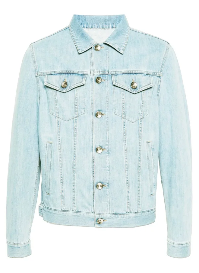 كوتي Washed Double Pocket Detail Denim Jacket