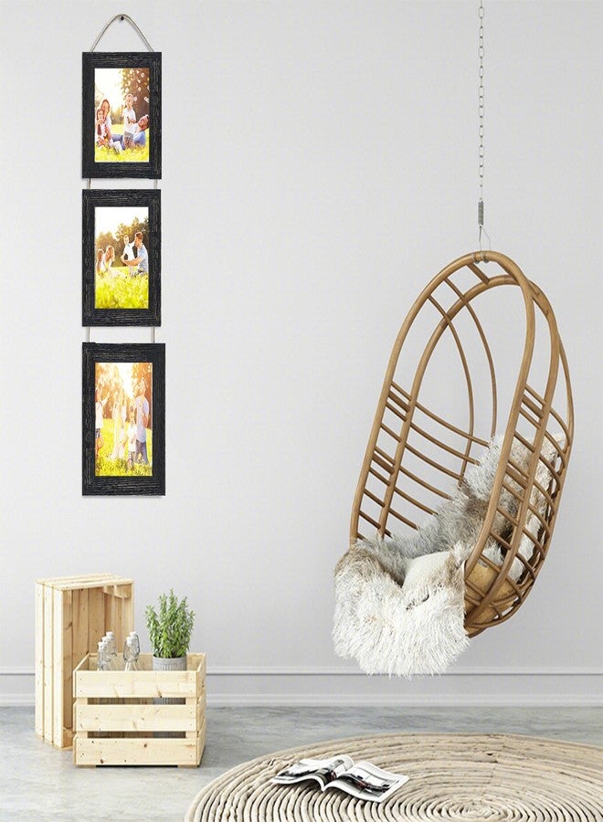 VMUZEDER 4x6 Wall Hanging Picture Frames Collage with 3 Opening Frames Black - Image 4