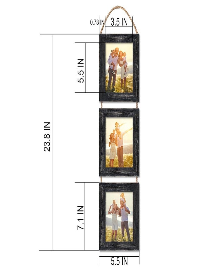 VMUZEDER 4x6 Wall Hanging Picture Frames Collage with 3 Opening Frames Black - Image 2
