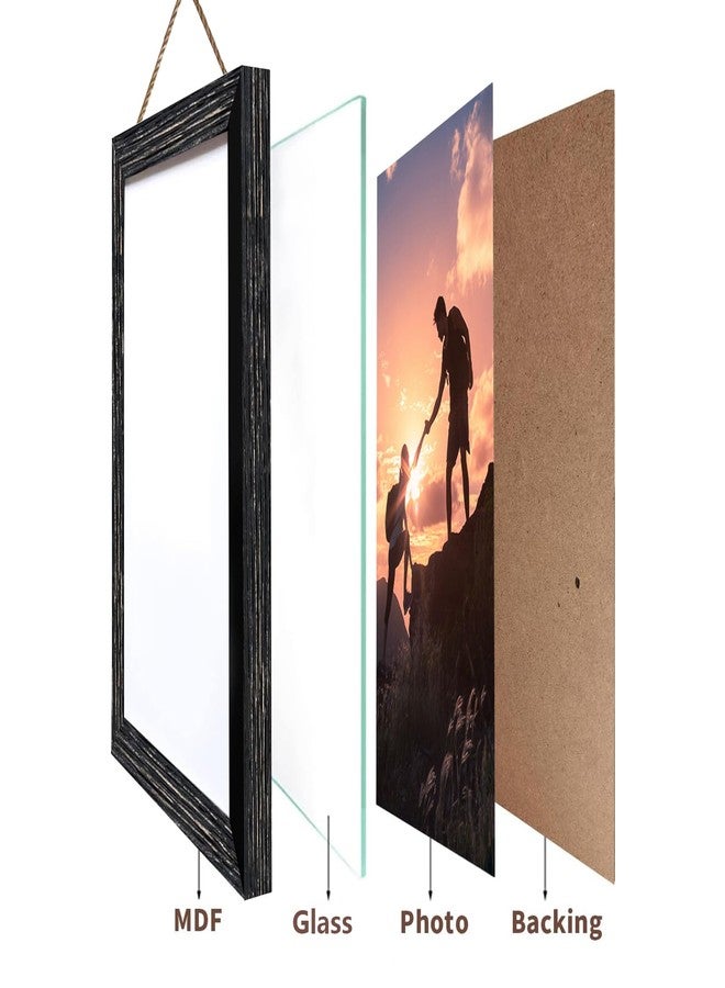 VMUZEDER 4x6 Wall Hanging Picture Frames Collage with 3 Opening Frames Black - Image 3