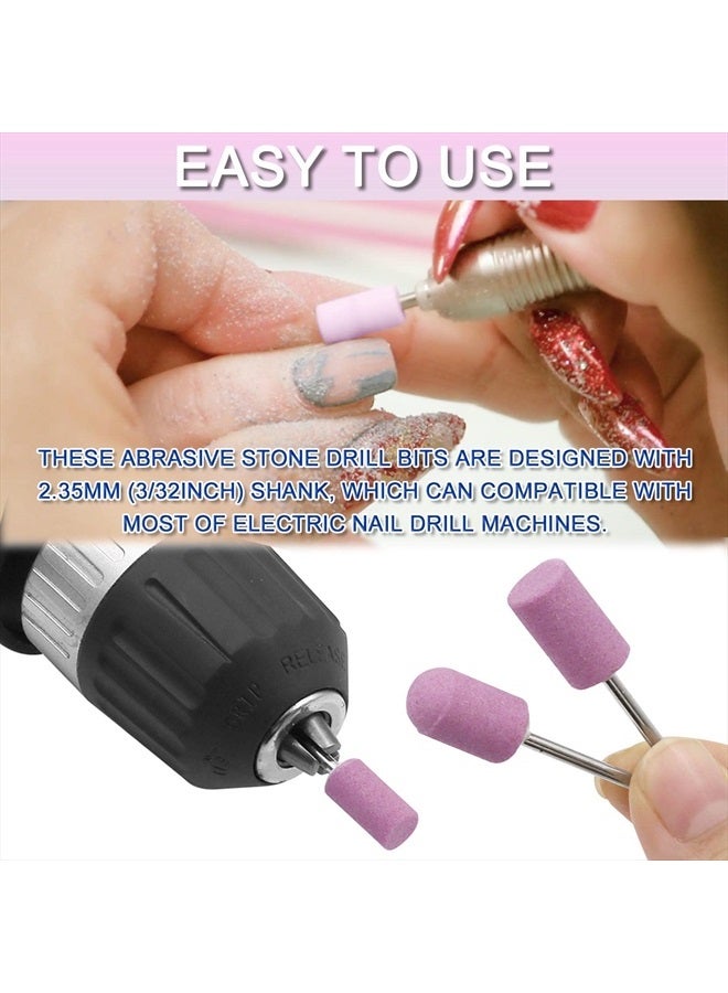 JONMON Nail Art Drill Bits Set - 12 Shapes Abrasive Mounted Stone,3/32" Shank Head Electric Grinding Manicure Nail Tips Files Polish Rotary Bits Tool for Nails Manicures Pedicure Home Salon - Image 4