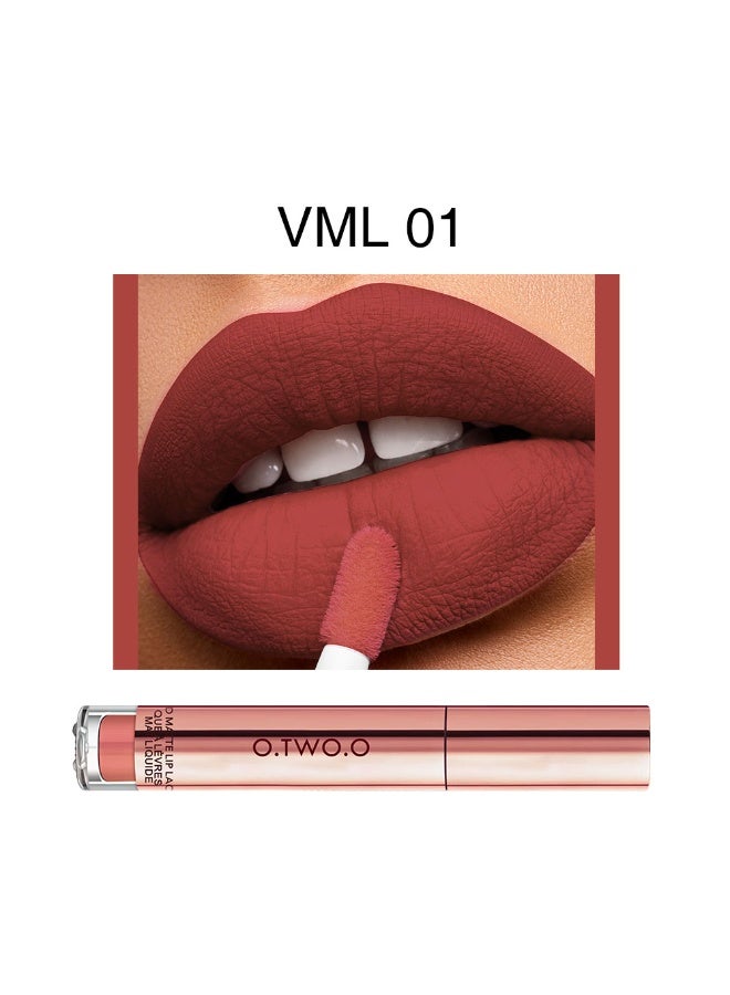 OTWOO O.TWO.O Waterproof Rose Gold Matte Lip Gloss – Easy Coloring Lipstick (VML 05) - Image 2