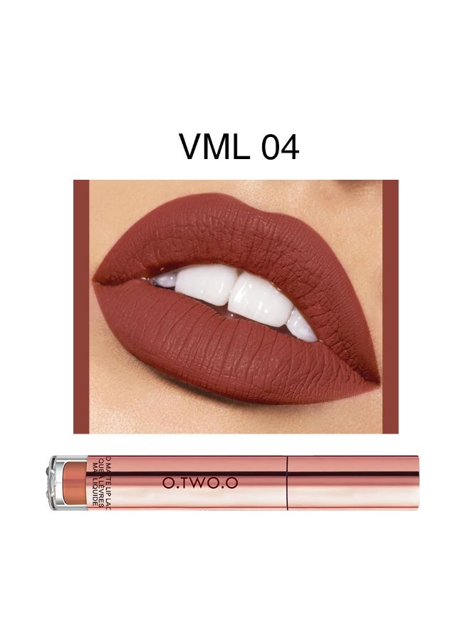 OTWOO O.TWO.O Waterproof Rose Gold Matte Lip Gloss – Easy Coloring Lipstick (VML 05) - Image 5