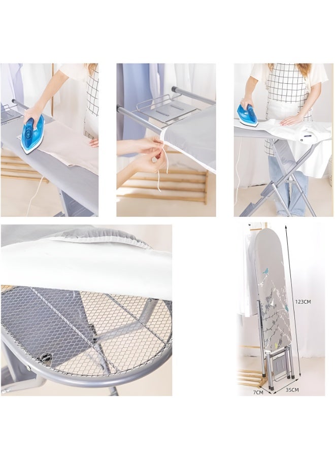 كادي ون لوح كي مبطن بقماش مقاوم للحرارة و سلم من 3 درجات 2 في 1 قابل للطي بإطار ألمنيوم متين متعدد الاستخدامات، سلم معدني يحمل 120 كيلو بأرجل مانعة للانزلاق، طاولة كي بآلية تثبيت آمنه - Image 5