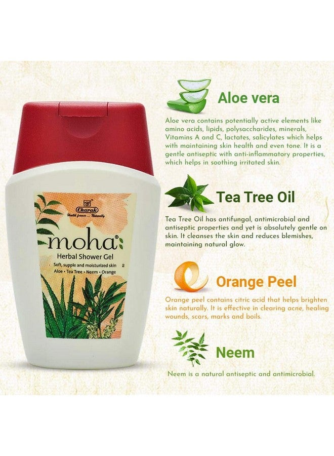 Moha: Herbal Shower & Body Wash Gel With Aloe, Tea Tree, Neem And Orange For Soft Supple And Moisturised Skin - 100Ml (Pack Of 1) - Image 3