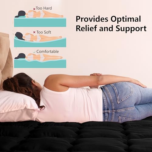 Daksh Bed Soft 500 GSM Mattress Topper King Size 78x72 | Mattress Padding Topper for Back & Neck Pain | 2" Thickness | Bed Topper for Better Sleep | Machine Wash (King, Black) - Image 5