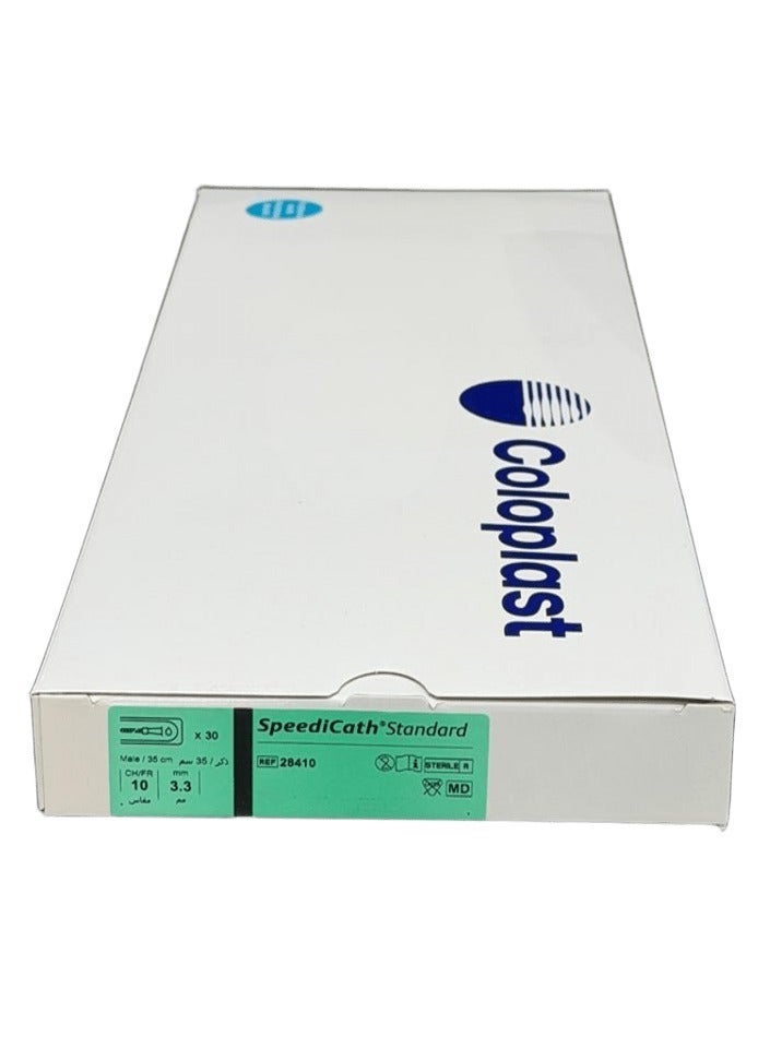 Coloplast 30 Coloplast Speedcath Catheters for Men 28410 - Size 10 - for Intermittent Bulbar Catheterization, Simple Design, Ready for Immediate Use - Image 1