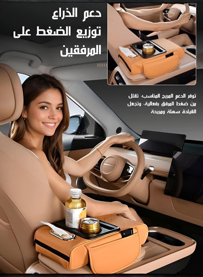 Elevated Car Center Console Armrest Cushion with Cup Holder - Image 4