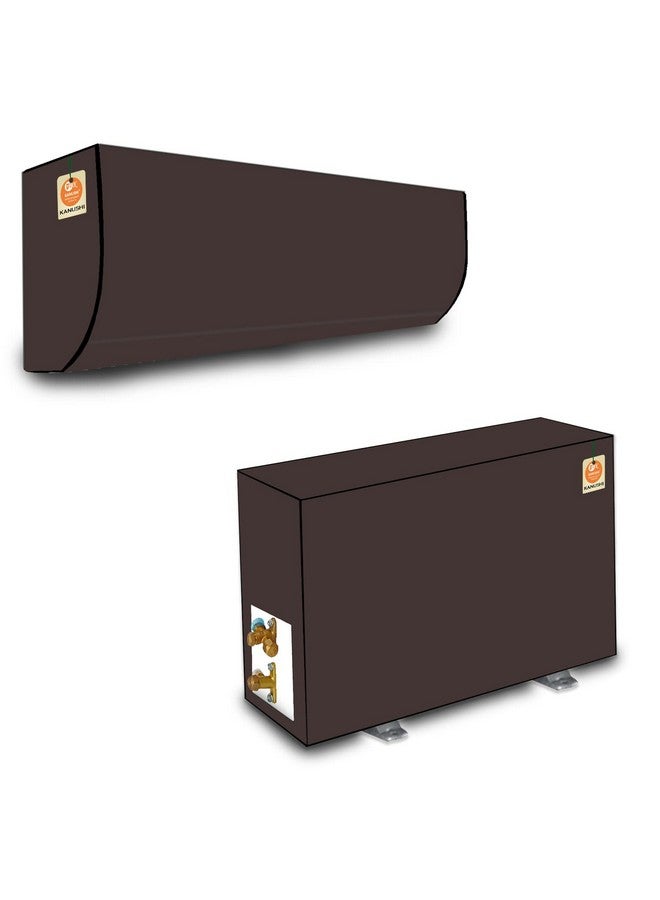 KANUSHI Plastic Industries 100% Waterproof Split Ac Cover Set For Indoor And Outdoor Unit 1.5 To 2.0 Ton Capacity (Var-Ac-In-Out-Waterproof-Coffee-01) - Image 1