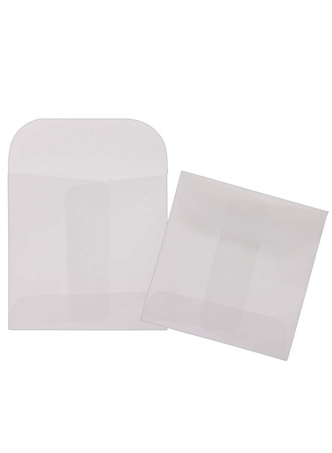 ONLYKXY 60 Pieces 6X6Cm/2.36X2.36Inch White Translucent Butter Paper Envelope Bag Small Bag For Jewelry Ring Tag Photo - Image 1