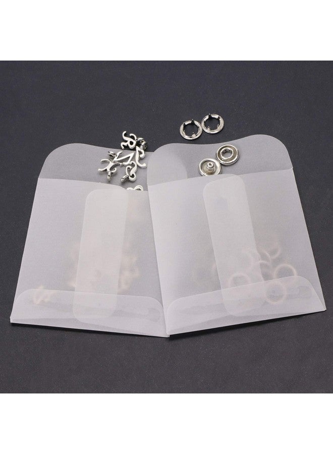ONLYKXY 60 Pieces 6X6Cm/2.36X2.36Inch White Translucent Butter Paper Envelope Bag Small Bag For Jewelry Ring Tag Photo - Image 4