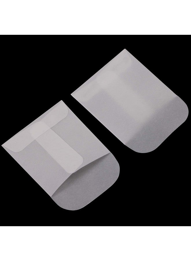 ONLYKXY 60 Pieces 6X6Cm/2.36X2.36Inch White Translucent Butter Paper Envelope Bag Small Bag For Jewelry Ring Tag Photo - Image 3