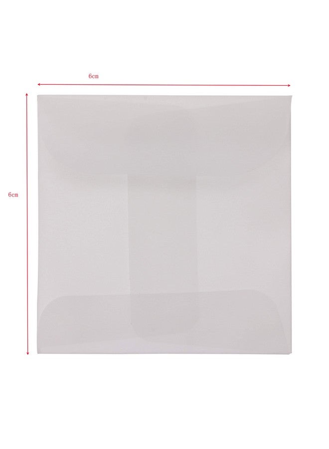 ONLYKXY 60 Pieces 6X6Cm/2.36X2.36Inch White Translucent Butter Paper Envelope Bag Small Bag For Jewelry Ring Tag Photo - Image 2