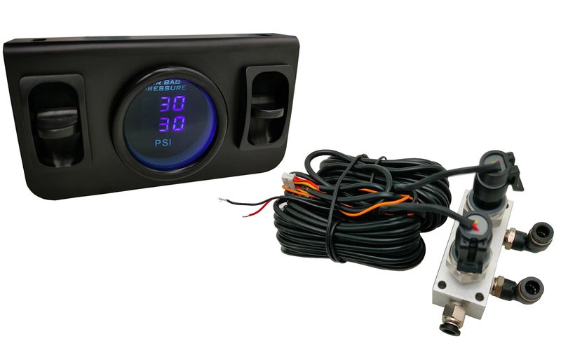 Lhfacc in Cab Dual Air Gauge Control Kit with Digital Paddle Switch for Air Pressure Sensor Control of Air Suspension Kit (Blue) - Image 1