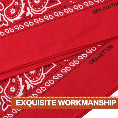 Raylarnia Bandana Multi-Purpose 100% Cotton Headbands for Women, 22 inch Paisley Cowboy Bandanas for Men - Image 2