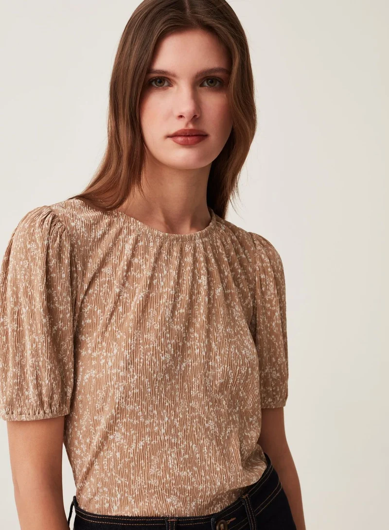 او في اس Cr�pe T-shirt with micro print