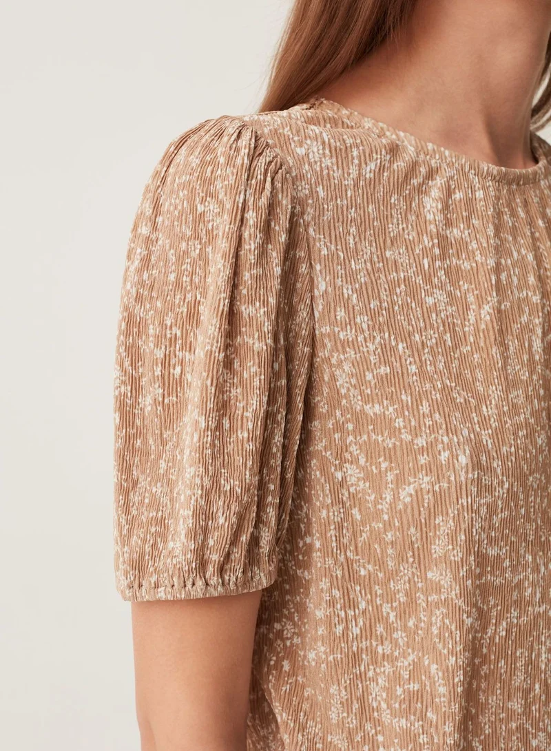 او في اس Cr�pe T-shirt with micro print