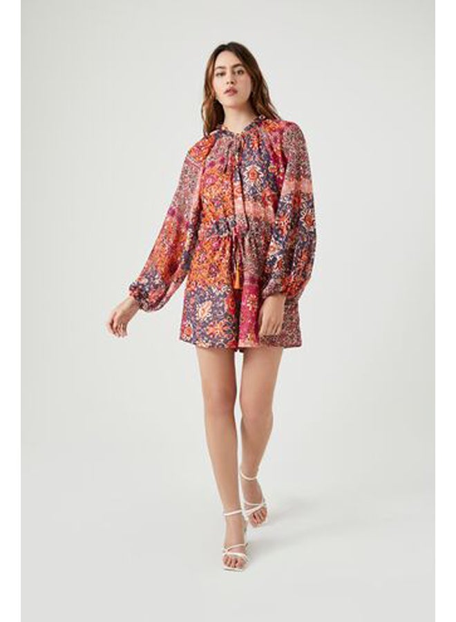 FOREVER 21 Floral Abstract Print Romper  - Image 4