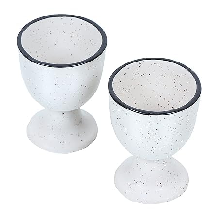 Qimacplus Elevate Your Breakfast Experience Soft Boiled Egg Holder Set Stylish Ceramic Egg Cups Perfect Housewarming Gift Set of 4 (Ivory) - Image 4