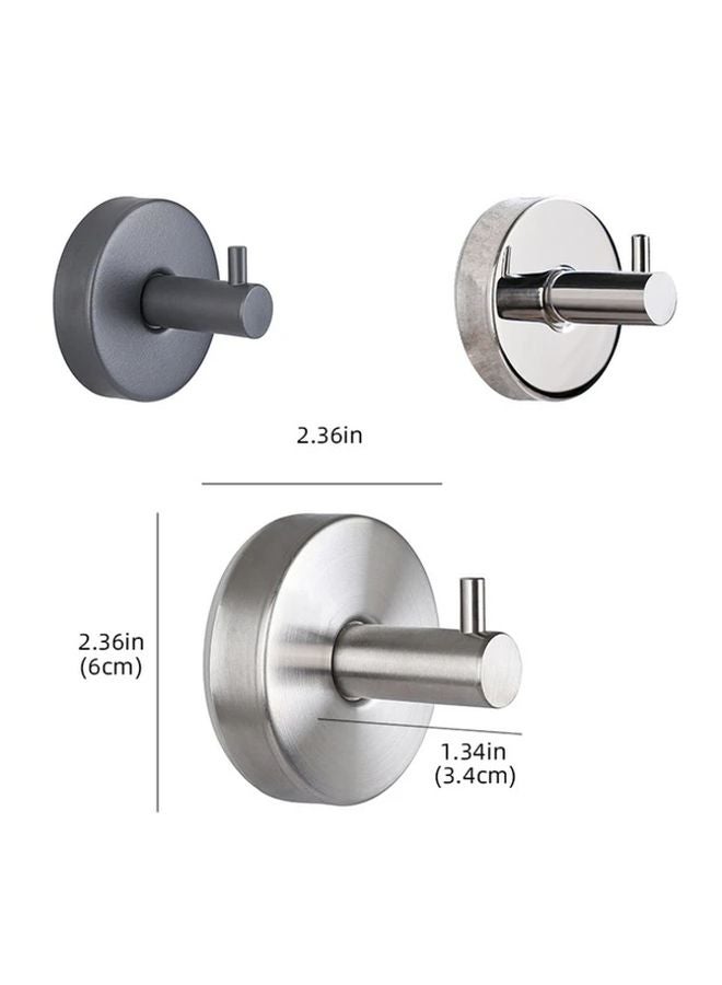Set of 2 Bright Silvery Stainless Steel Suction Cup Hooks No Drilling Damage Free Towel Hooks - Image 4