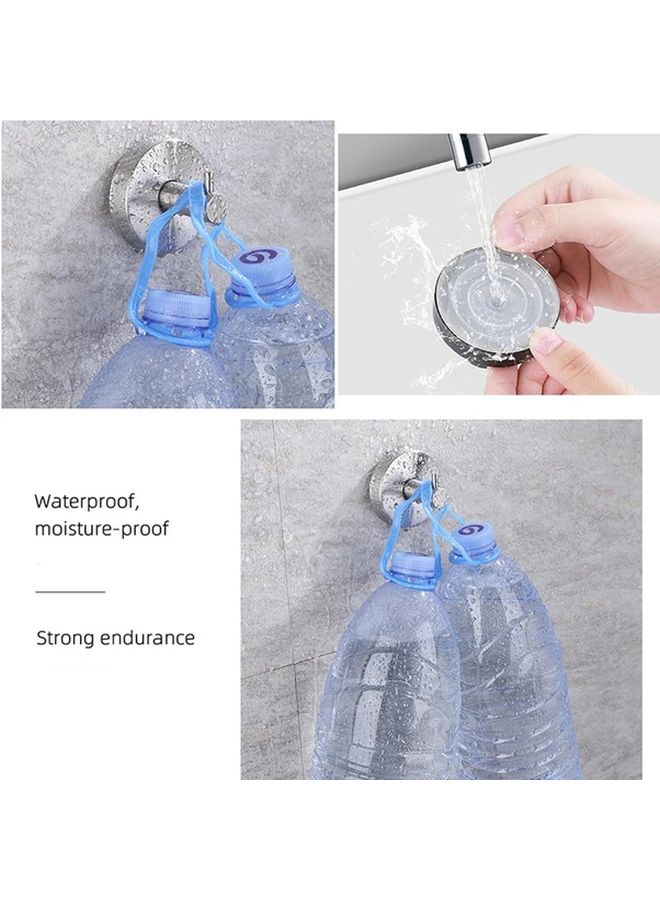 Set of 2 Bright Silvery Stainless Steel Suction Cup Hooks No Drilling Damage Free Towel Hooks - Image 3