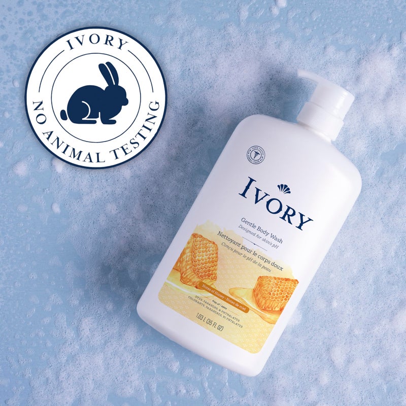 Ivory Body Wash Gentle, Free of dyes, parabens, and phthalates, Honey Scent, 35 oz - Image 5