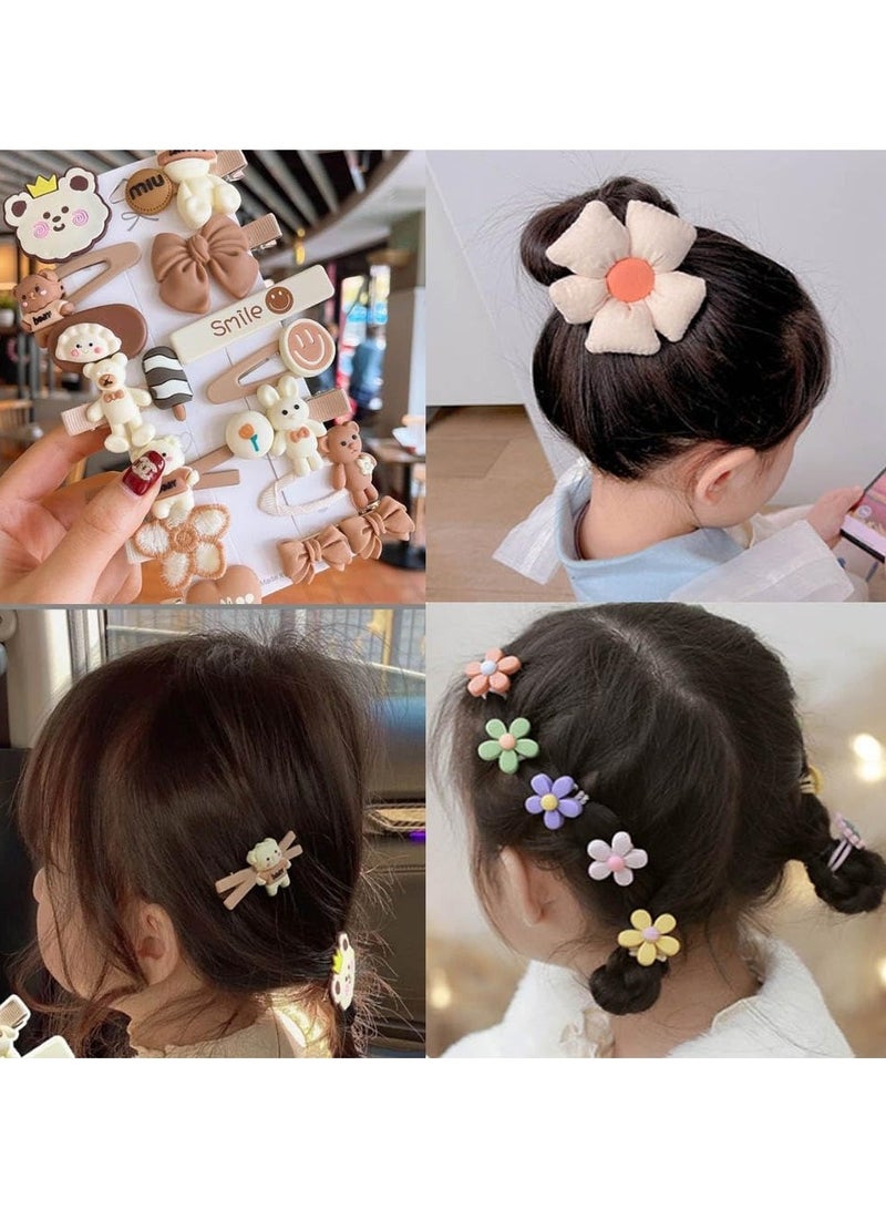 طقم إكسسوارات شعر للبنات 159 قطعة مع صندوق هدايا - مشابك شعر كرتونية، أربطة شعر ملونة، توك مطاطية، دبابيس فواكه وحيوانات لطيفة، هدية عيد ميلاد للبنات الصغيرات - Image 3