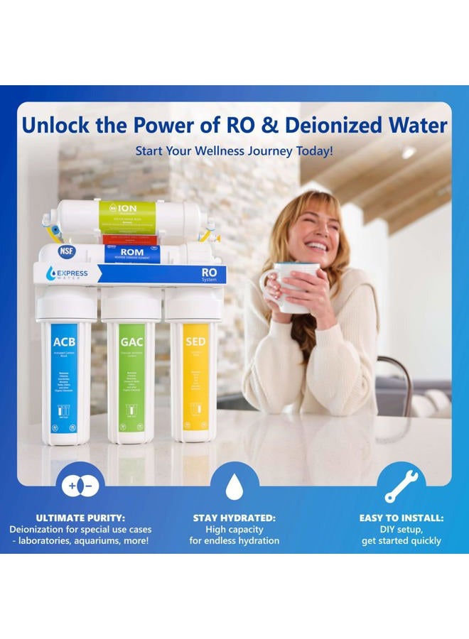 EXPRESS WATER - 100GPD 6-Stage Reverse Osmosis RO DI (De-ionisation) Water Filter - RODI10D - Image 2