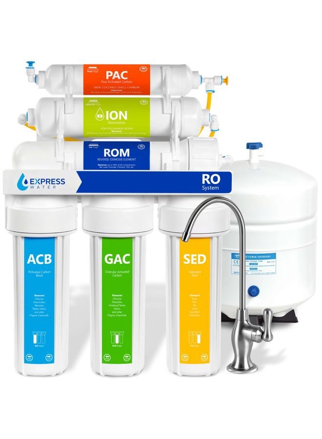 EXPRESS WATER - 100GPD 6-Stage Reverse Osmosis RO DI (De-ionisation) Water Filter - RODI10D - Image 1